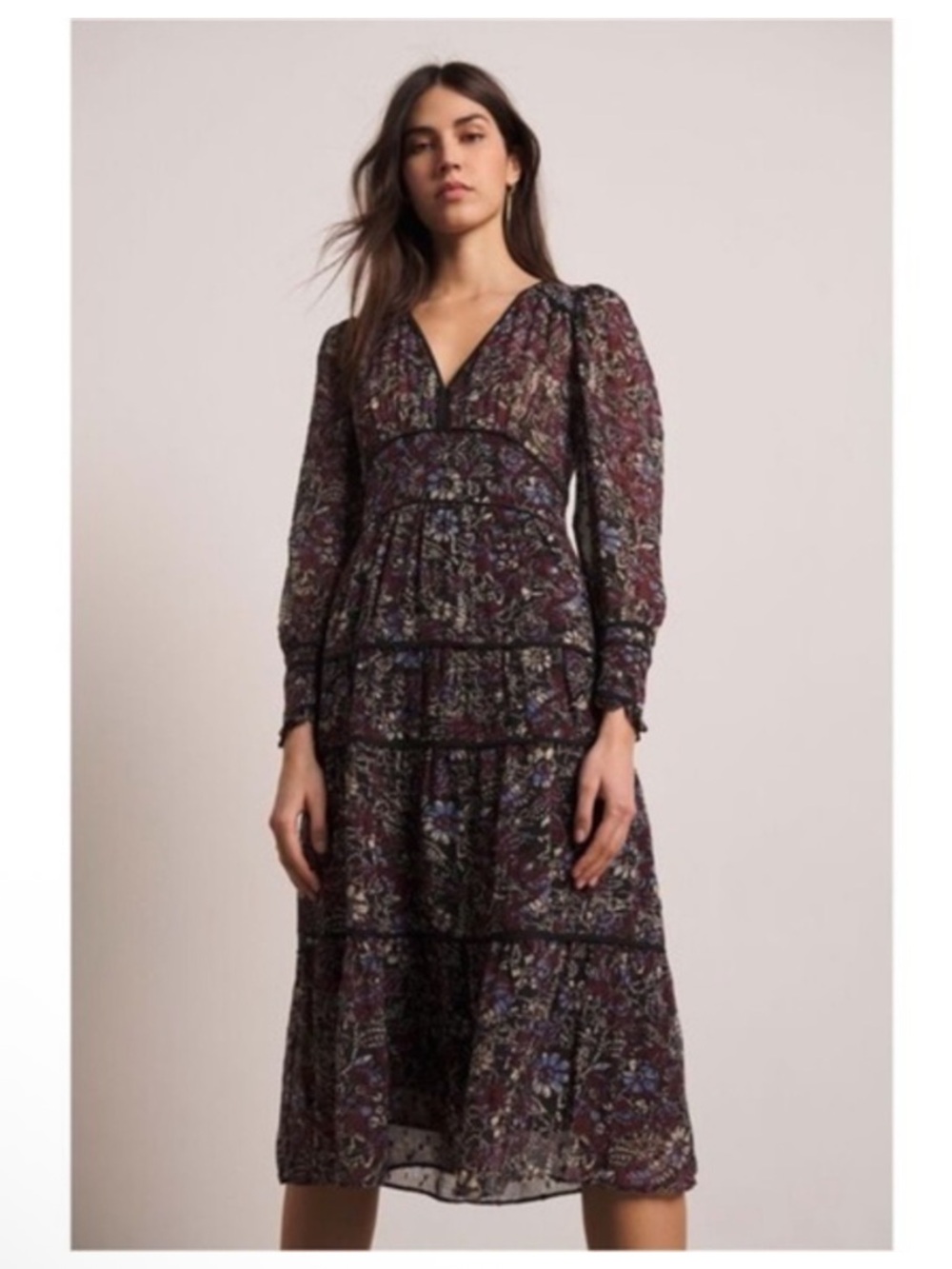 Ba&sh Gigi Midi Printed Dress Size Small